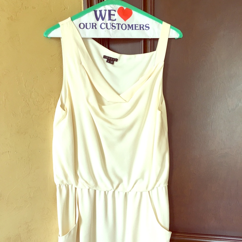 Theory off-white silk mini dress